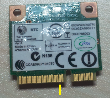 半高 Mini PCI-E 无线网卡第 20 脚